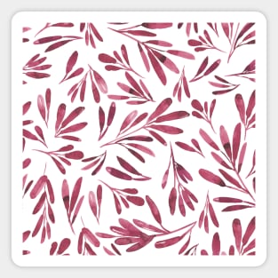 Abstract Pink Leaves Pattern Magnet